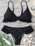 Frilled Padded Plunge Bikini