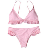 Frilled Padded Plunge Bikini