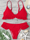 Frilled Padded Plunge Bikini