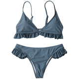 Frilled Padded Plunge Bikini