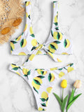 Lemon Print Padded Bikini