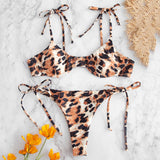 Leopard Tie Shoulder Bikini