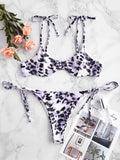 Leopard Tie Shoulder Bikini