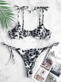 Leopard Tie Shoulder Bikini