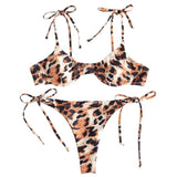 Leopard Tie Shoulder Bikini