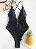 Deep V One Piece Swimsuit