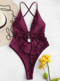 Deep V One Piece Swimsuit