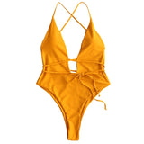 Deep V One Piece Swimsuit
