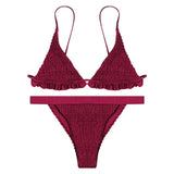 Elastic Smocked Texture Bikini