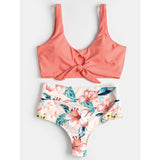 Knotted Floral Scrunch Bikini