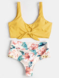 Knotted Floral Scrunch Bikini