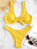 Ribbed Knotted Bikini