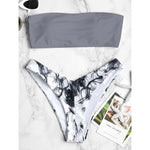 Abstract Print Bandeau Bikini