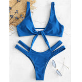 Tie Front Cutout Bikini