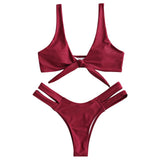 Tie Front Cutout Bikini