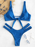 Tie Front Cutout Bikini
