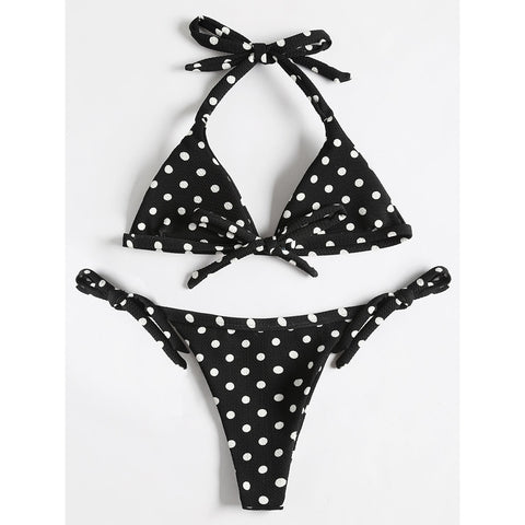 Cute Polka Dot Thong Bikini