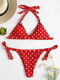 Cute Polka Dot Thong Bikini