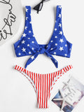 American Flag High Leg Bikini