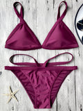V String Padded Strap Thong Bikini