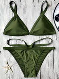 V String Padded Strap Thong Bikini