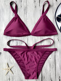 V String Padded Strap Thong Bikini