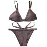 V String Padded Strap Thong Bikini