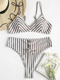 Lace Up High Waist Bikini