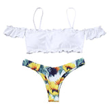 Off Shoulder Sunflower Bikini