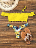 Off Shoulder Sunflower Bikini