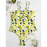 Clearance Lemon Print One Piece Swimsuit
