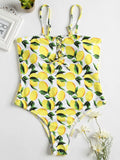 Clearance Lemon Print One Piece Swimsuit
