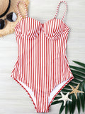 Striped Bustier One Piece Suit