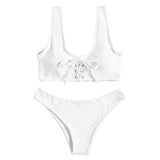 Scoop Neck Backless Bikini