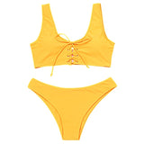 Scoop Neck Backless Bikini