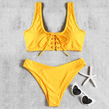 Scoop Lace Up Bikini