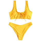 Scoop Lace Up Bikini