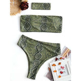 Snakeskin Print Bandeau Bikini