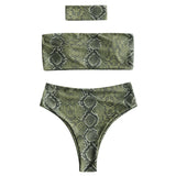 Snakeskin Print Bandeau Bikini